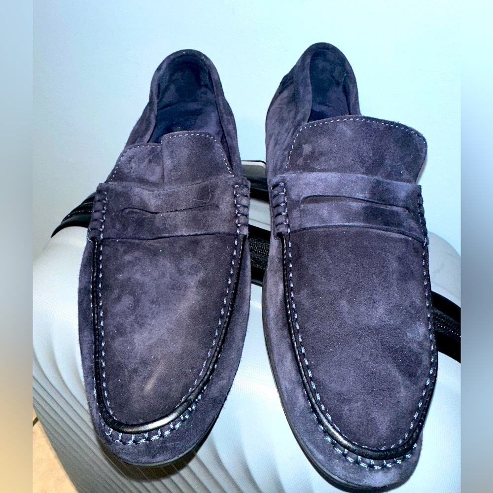 Harrys of London Basel F Kudu Suede Midnight Vibram rubber sole made in Italy 7